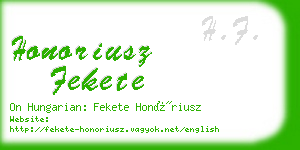 honoriusz fekete business card